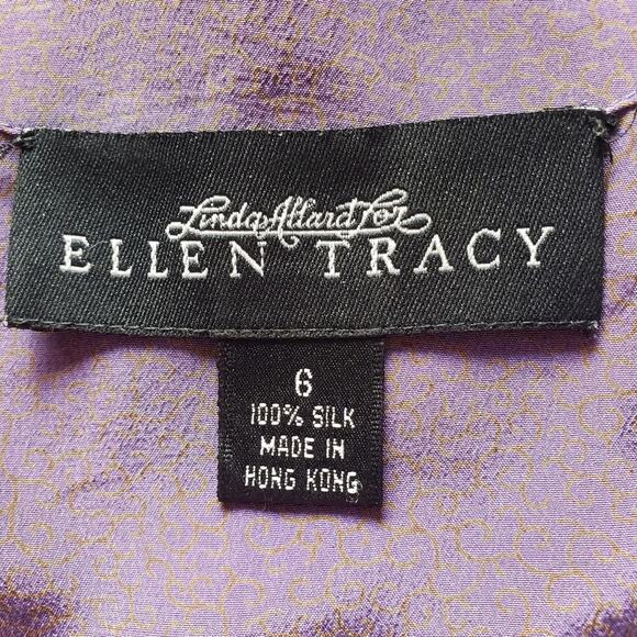 Linda Allard for Ellen Tracy Silk Purple and Micro Gold Print Tank Top Blouse 6 - Picture 8 of 8
